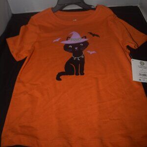 NWT Halloween Toddlers' black cat tshirt with Short Sleeves 5T
